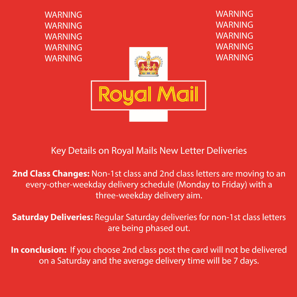 Royal Mail delivery information supplied by the seller