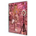 Happy Birthday Blonde Hair Pink Selfie Card A5