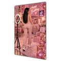 Happy Birthday Black Hair Pink Selfie Card A5