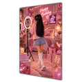 Happy Birthday Black Hair Pink Selfie Card A5