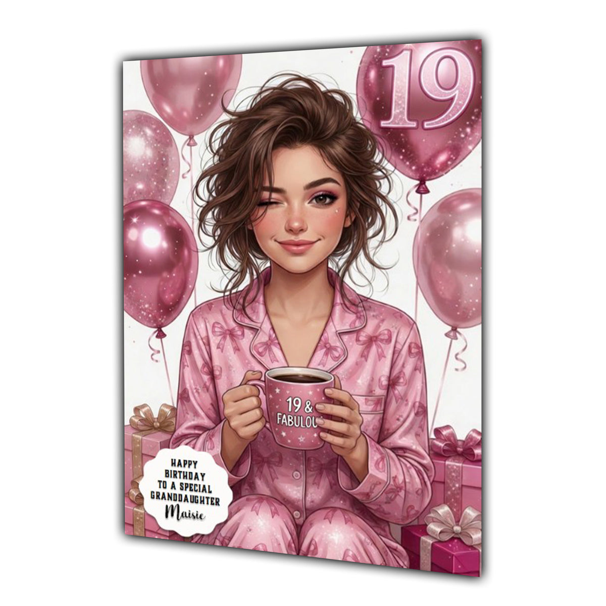 19th Birthday Card For Girls, Daughter, Granddaughter, Niece, Sister, Coffee