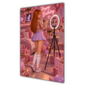 Happy Birthday Ginger Hair Pink Selfie Card A5