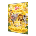 Happy 2nd Birthday Granddaughter Safari Animals Greeting Card A5