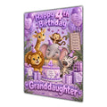 Happy 4th Birthday Granddaughter Safari Animals Greeting Card A5