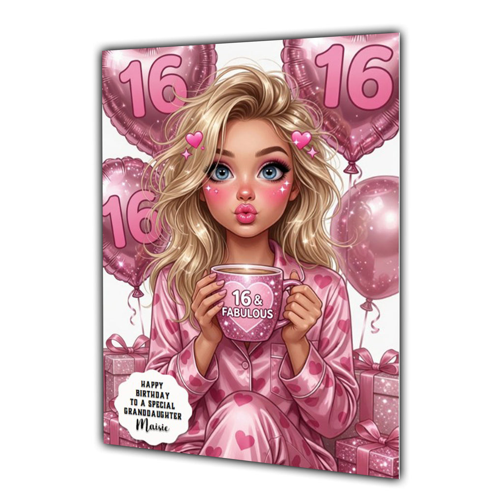 16th Birthday Card For Girls, Daughter, Granddaughter, Niece, Sister, Coffee
