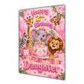 Happy 2nd Birthday Daughter Safari Animals Greeting Card A5