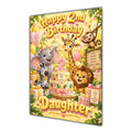 Happy 2nd Birthday Daughter Safari Animals Greeting Card A5