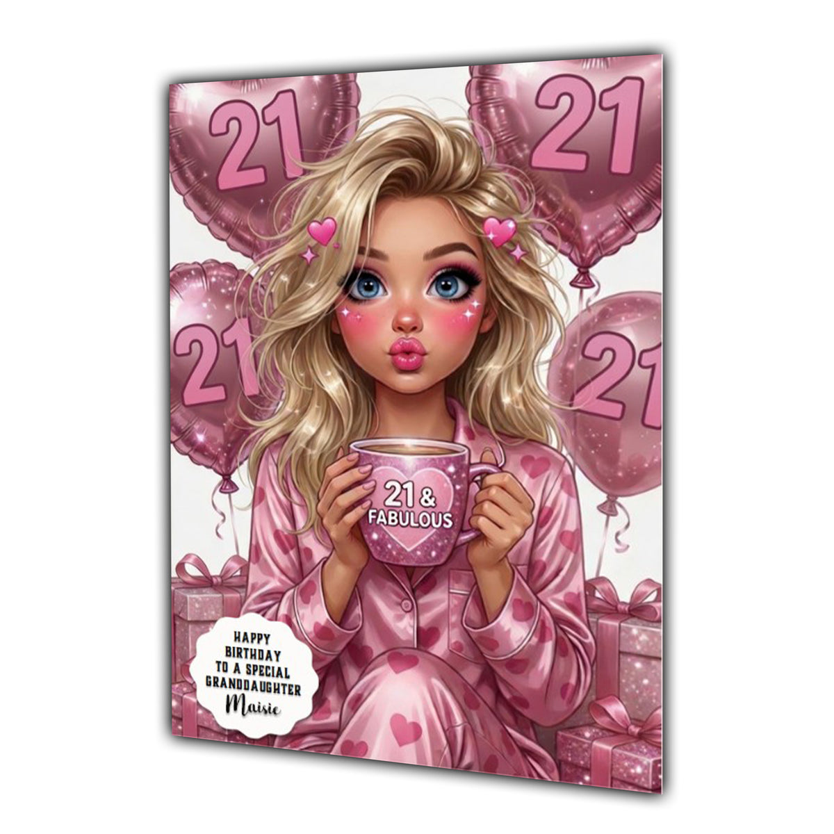 21st Birthday Card For Girls, Daughter, Granddaughter, Niece, Sister, Coffee