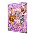 Happy 5th Birthday Niece Safari Animals Greeting Card A5