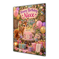 Happy Birthday Niece Woodland Animals Greeting Card A5