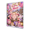 Happy Birthday Niece Winter Animals Greeting Card A5