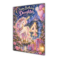 Happy 4th Birthday Daughter Unicorn Greeting Card A5