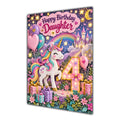Happy 4th Birthday Daughter Unicorn Greeting Card A5