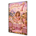 Happy 7th Birthday Granddaughter Princess Tea Party Greeting Card A5