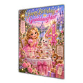Happy 4th Birthday Granddaughter Princess Tea Party Greeting Card A5