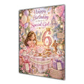 Happy 6th Birthday Special Girl Princess Tea Party Greeting Card A5