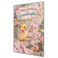 Happy 4th Birthday Granddaughter Duckling Flowers Greeting Card A5