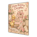 Happy 4th Birthday Daughter Duckling Flowers Greeting Card A5