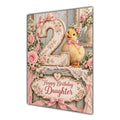 Happy 2nd Birthday Daughter Duckling Flowers Greeting Card A5