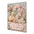 Happy 2nd Birthday Daughter Duckling Flowers Greeting Card A5