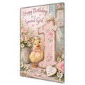 Happy 1st Birthday Special Girl Duckling Flowers Greeting Card A5