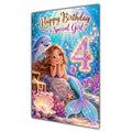 Happy 4th Birthday Special Girl Mermaid Greeting Card A5