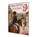 Happy 9th Birthday Daughter Horse Riding Greeting Card A5