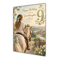Happy 9th Birthday Granddaughter Horse Riding Greeting Card A5