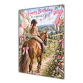 Happy 7th Birthday Special Girl Horse Riding Greeting Card A5