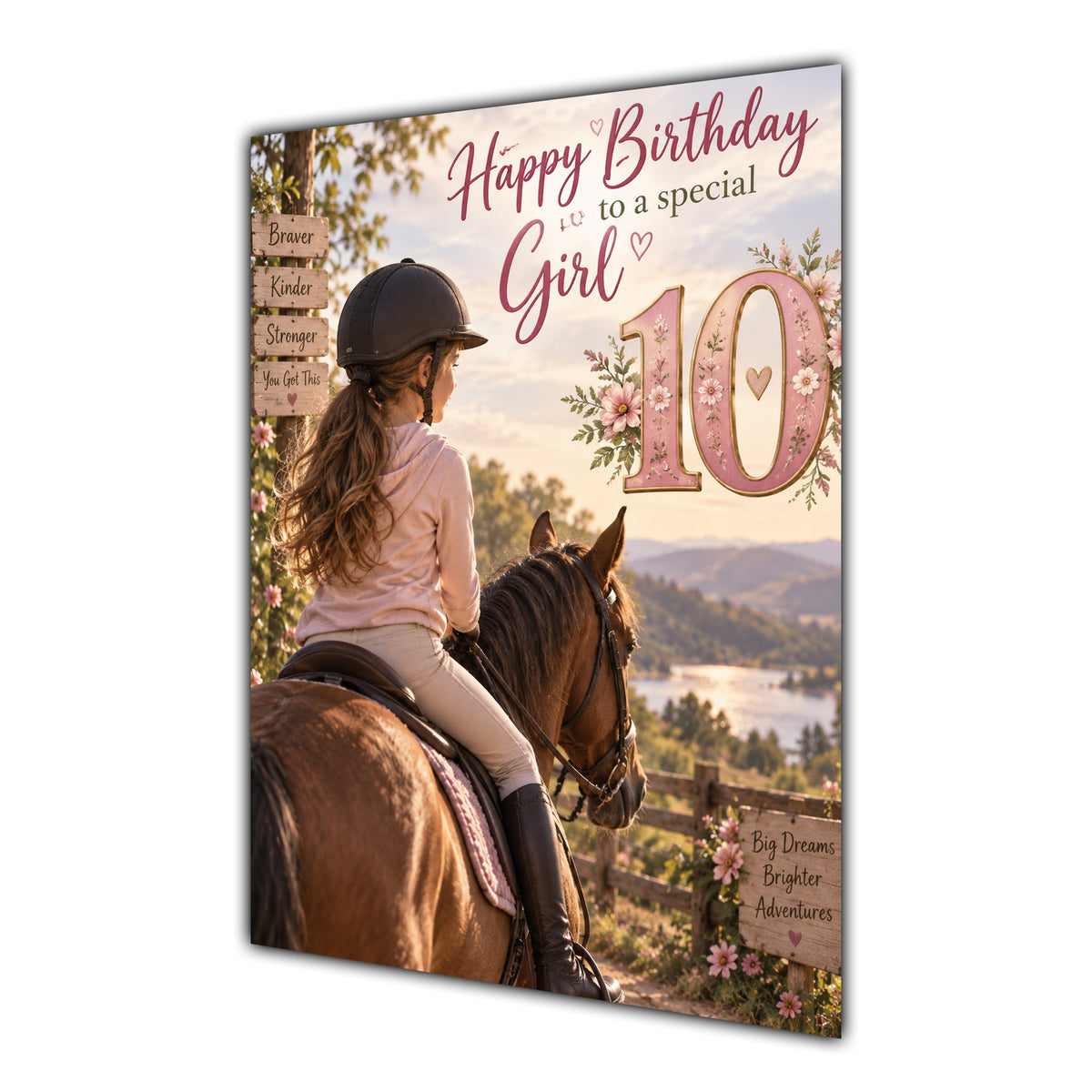 Happy 10th Birthday Special Girl Horse Riding Greeting Card A5