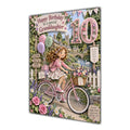 Granddaughter 10th Birthday Card - Girl Riding a Bicycle