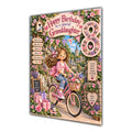Granddaughter 8th Birthday Card - Girl Riding a Bicycle