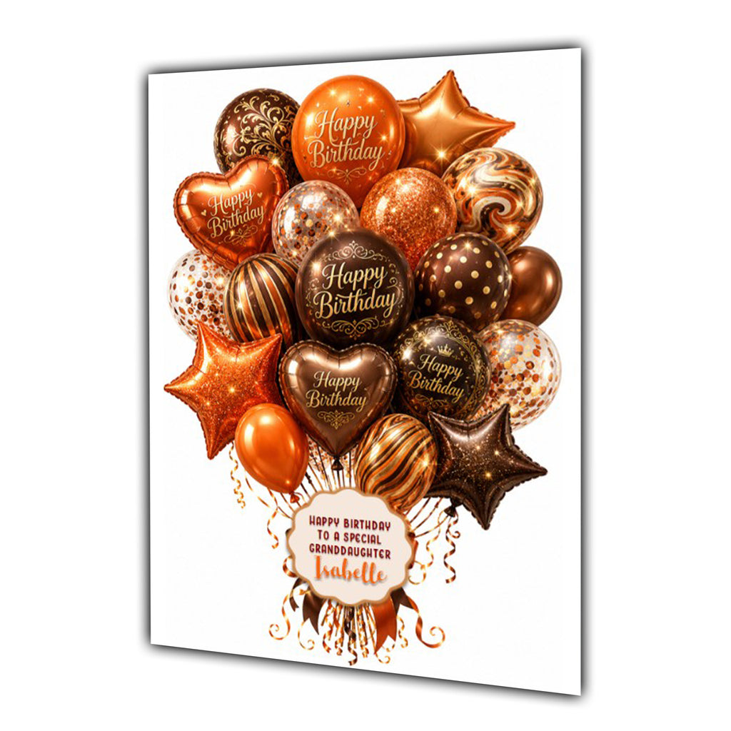 Personalised Birthday Card Balloons Daughter Niece Mum Nana Large A5 Size