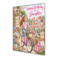 Daughter 10th Birthday Card - Girl Riding a Bicycle