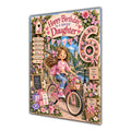 Daughter 6th Birthday Card - Girl Riding a Bicycle