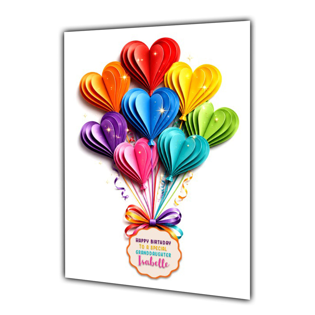 Personalised Birthday Card Balloons Daughter Niece Mum Nana Large A5 Size