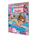 Daughter 6th Birthday Card - Girl Swimming