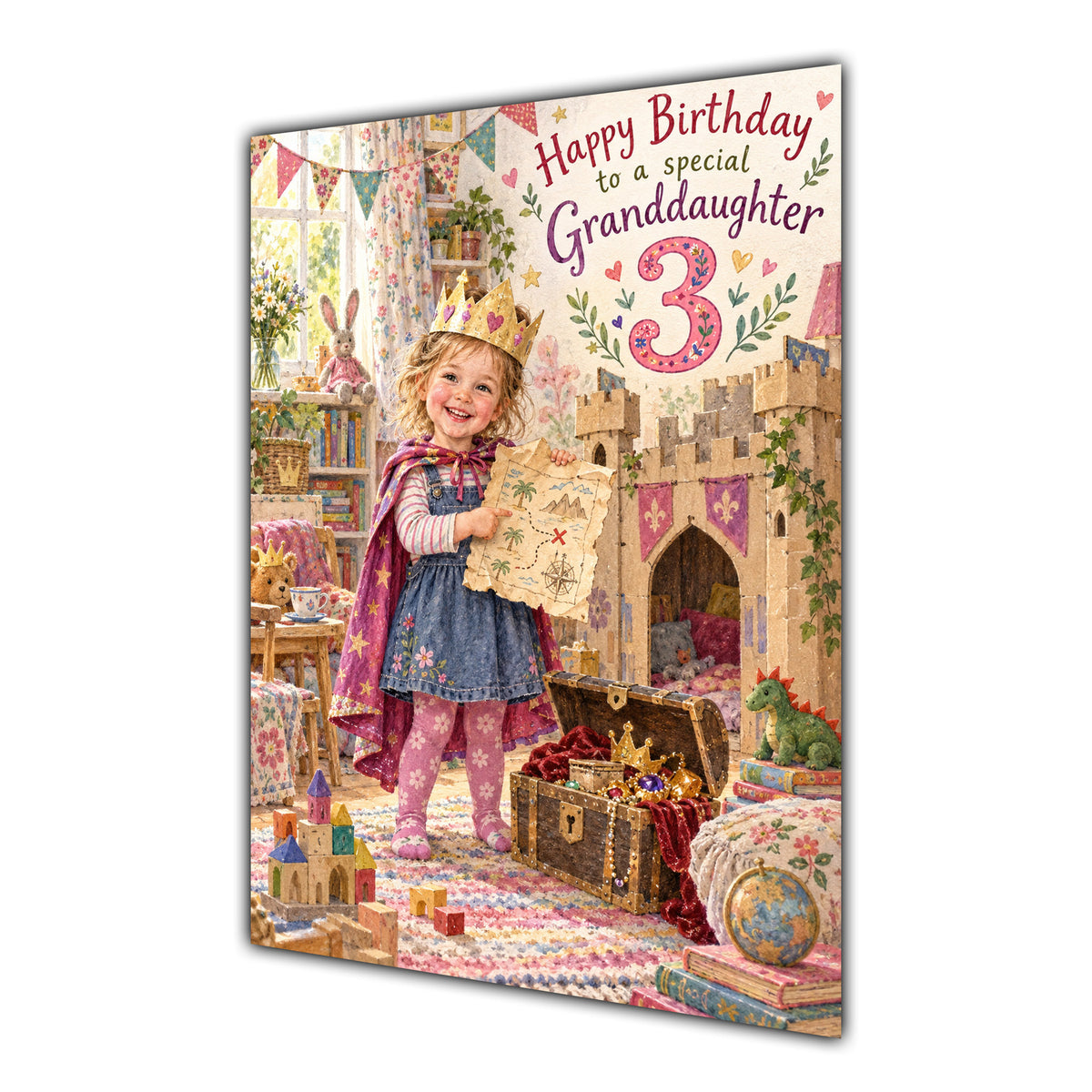 Granddaughter 3rd Birthday Card - Magical Adventure