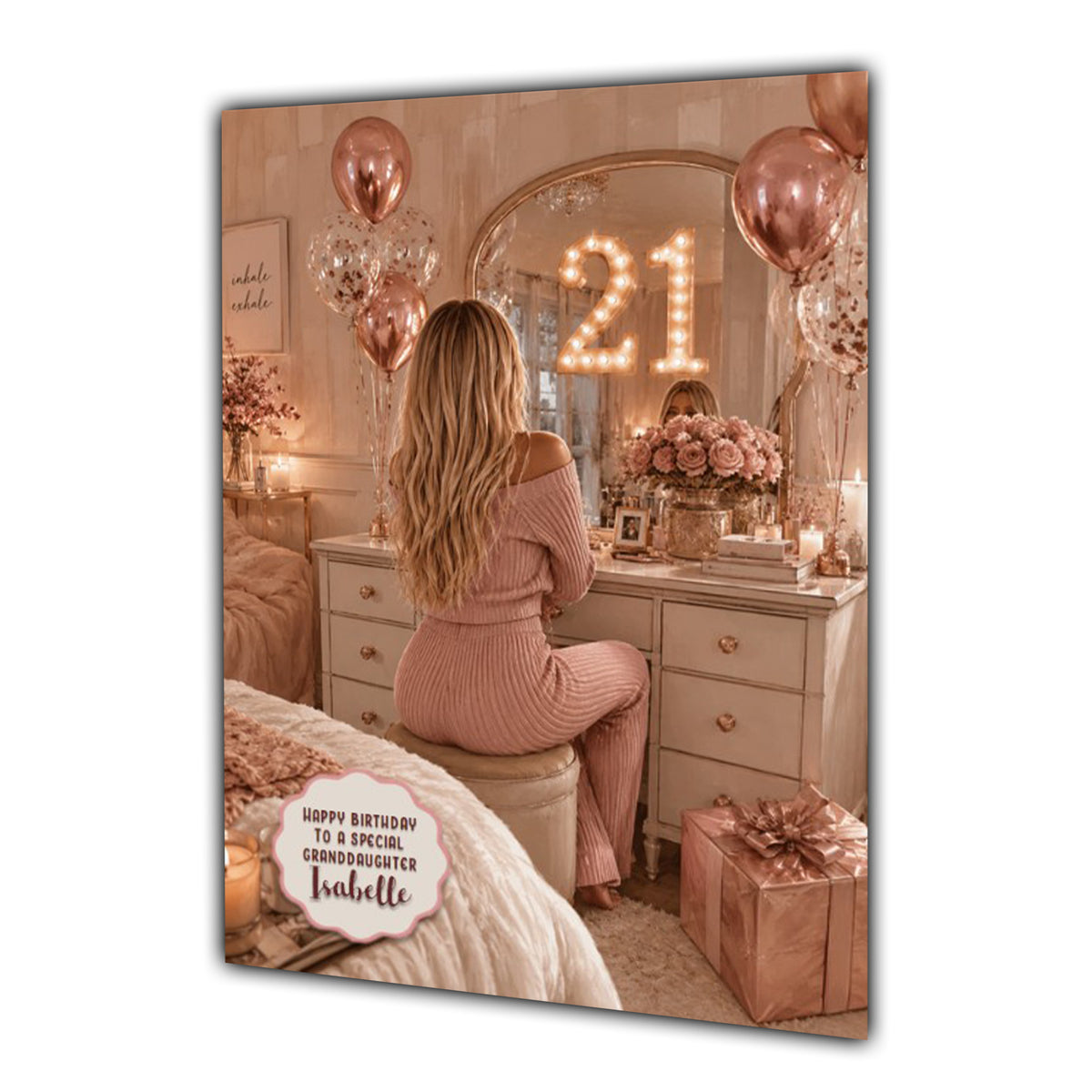 21st Birthday Card Chic Granddaughter Daughter Niece Personalised A5 Size
