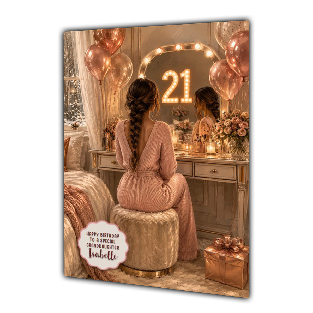 21st Birthday Card Chic Granddaughter Daughter Niece Personalised A5 Size