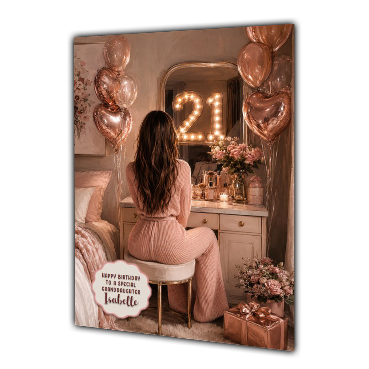 21st Birthday Card Chic Granddaughter Daughter Niece Personalised A5 Size