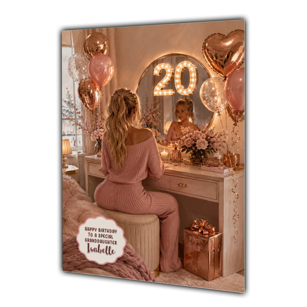 20th Birthday Card Chic Granddaughter Daughter Niece Personalised A5 Size