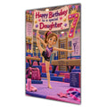 Daughter 7th Birthday Card - Girl Doing Gymnastics