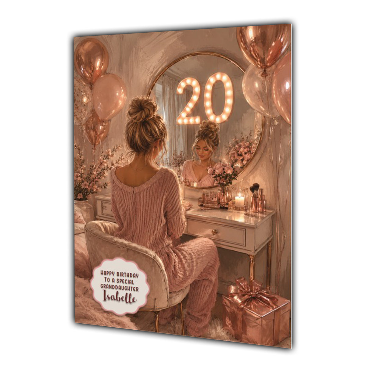 20th Birthday Card Chic Granddaughter Daughter Niece Personalised A5 Size