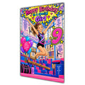 Girl 9th Birthday Card - Girl Doing Gymnastics