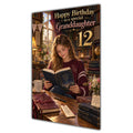 Granddaughter 12th Birthday Card - Girl Reading a Book
