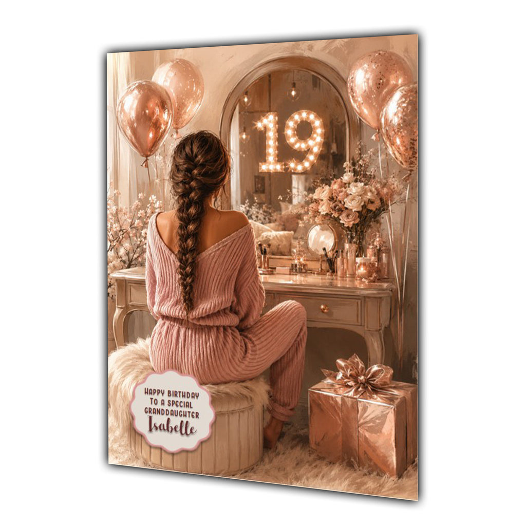 19th Birthday Card Chic Granddaughter Daughter Niece Personalised A5 Size