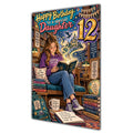 Daughter 12th Birthday Card - Girl Reading a Book