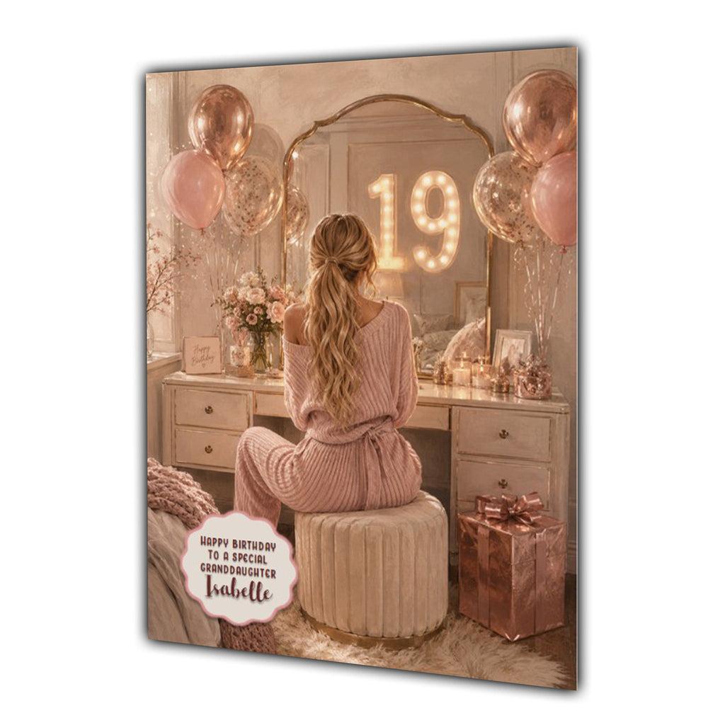 19th Birthday Card Chic Granddaughter Daughter Niece Personalised A5 Size