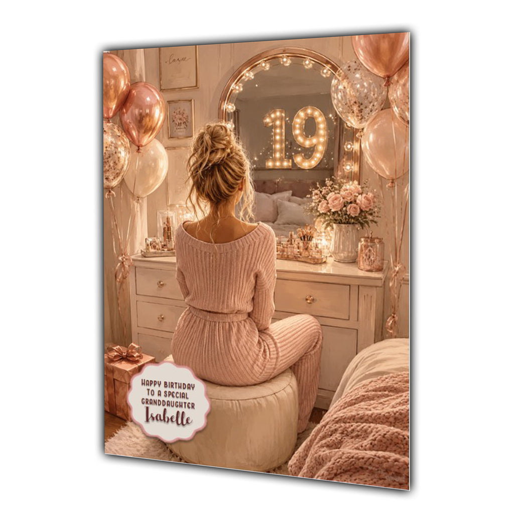 19th Birthday Card Chic Granddaughter Daughter Niece Personalised A5 Size